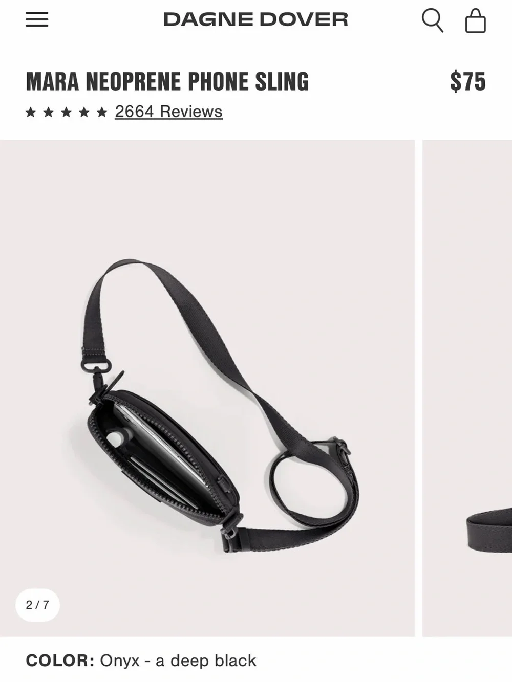 NEW Dagne Dover Mara Neoprene Phone Sling - Black